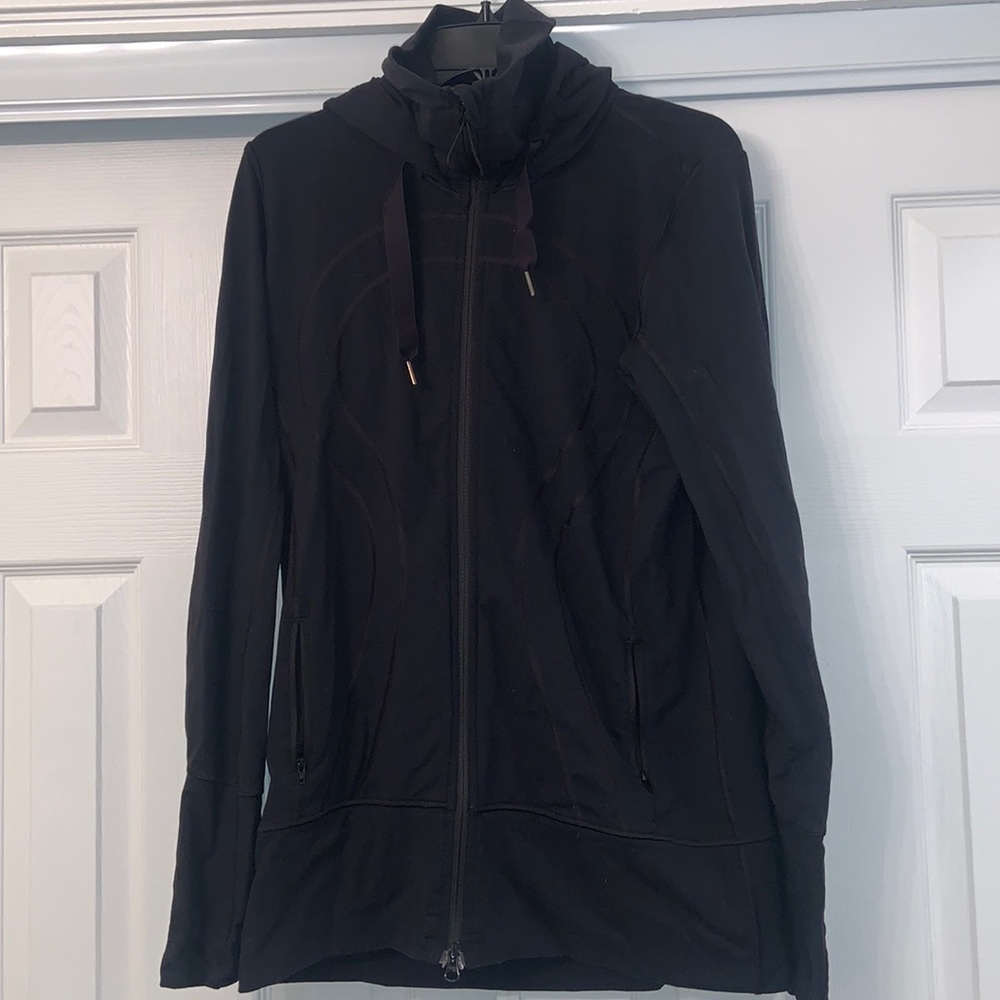 Black Lululemom zip up hoodie tunic 12